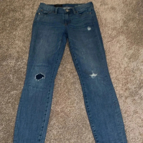 J Crew Toothpick Cone Distressed Skinny Jeans 27- T - Picture 3 of 6